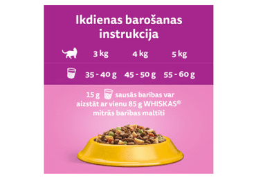 Sausā kaķu barība WHISKAS ar vistu 800g - 3